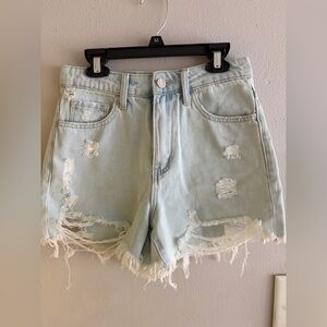 Altar'd State Light Blue Distressed Jean Shorts